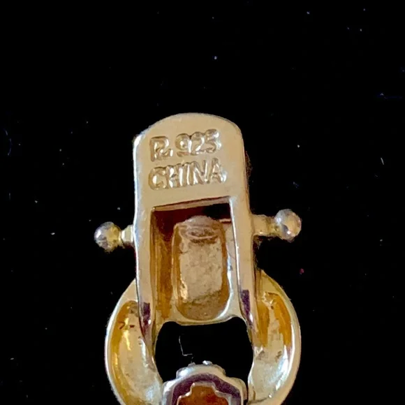 Circle Diamond illusion bracelet gold 925 Sterling Silver safety closure 7.5” - Picture 5 of 7